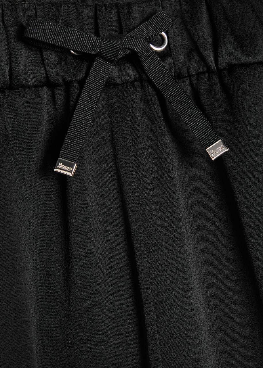 Herno Wide-leg Crepe de Chine Trousers Black