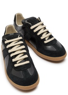 Maison Margiela Replica Panelled Leather Sneakers Black