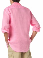 MC2 Saint Barth Man Water Color Fluo Pink Linen Pamplona Shirt