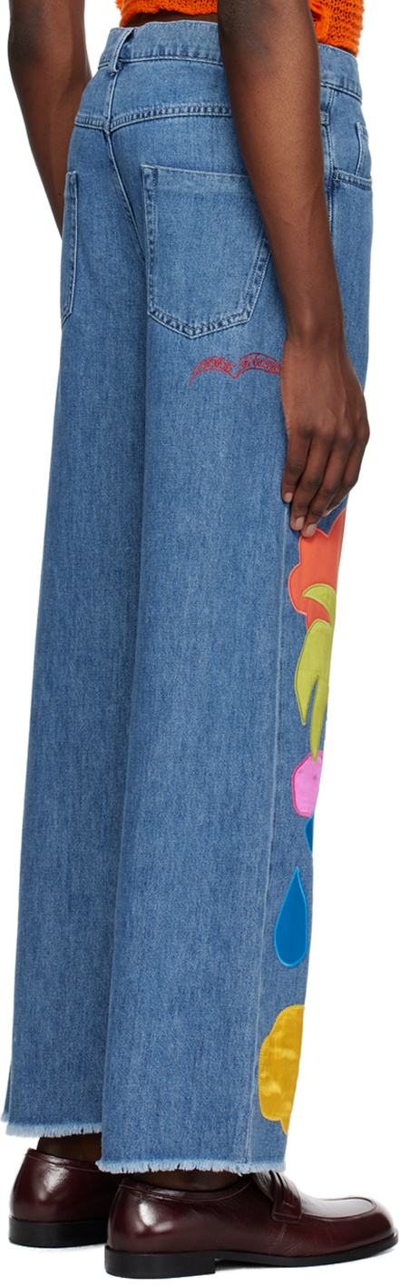 Marni Blue No Vacancy Inn Edition Embroidered Jeans