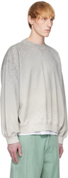 Marine Serre Gray Moon Faded Fleece Oversized Sweatshirt