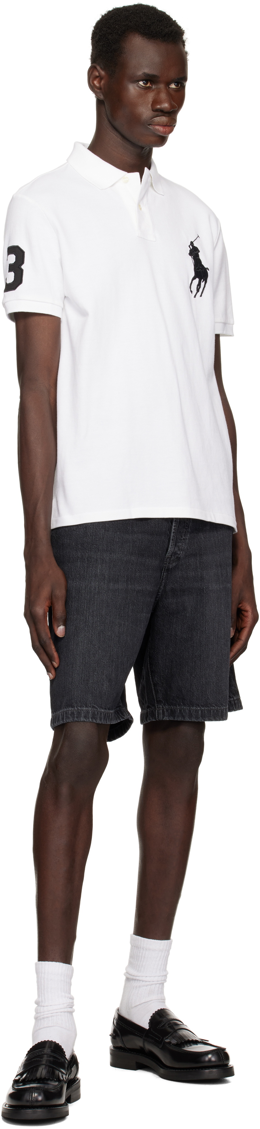 Polo Ralph Lauren White Custom Slim Fit Big Pony Mesh Polo Polo Ralph ...