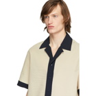 Deveaux New York Beige and Navy Panelled Resort Shirt