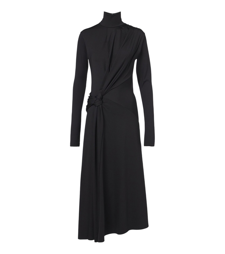Photo: Victoria Beckham Letice gathered turtleneck jersey midi dress