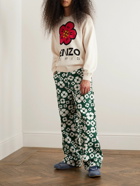 KENZO - Logo-Jacquard Cotton-Blend Sweater - Neutrals
