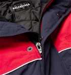 BALENCIAGA - Oversized Colour-Block Piped Logo-Embroidered Shell Bomber Jacket - Multi