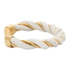 Bottega Veneta White and Gold Twist Bracelet