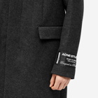 Acne Studios Men's Orkar Classic Melange Wool Coat in Dark Grey Melange