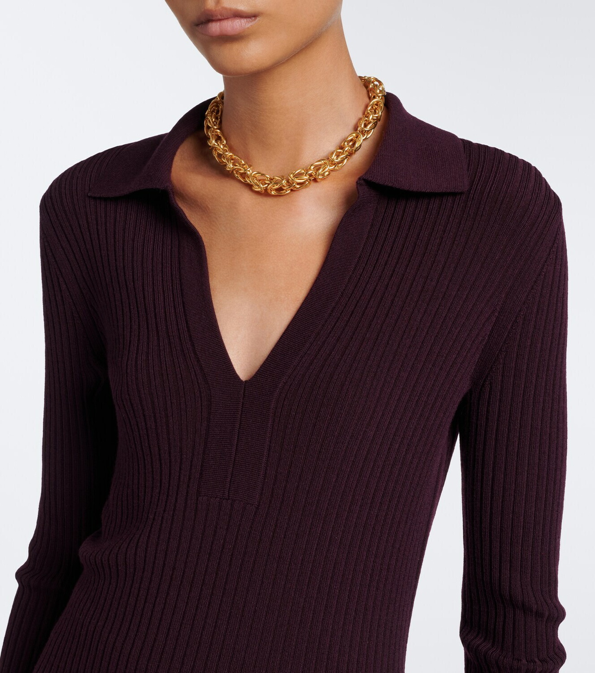 Joseph Ribbed-knit wool-blend polo sweater