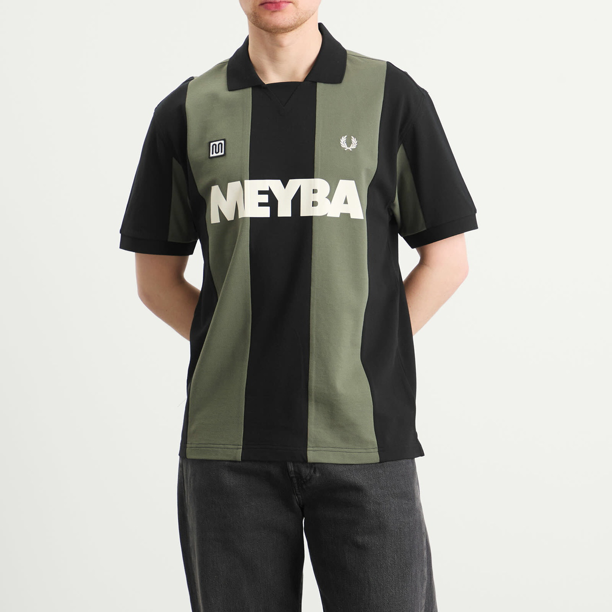 Fred Perry Men's Meyba Cut And Sew Polo Shirt in Black