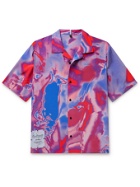 MCQ - Camp-Collar Appliquéd Printed Crepe Shirt - Purple