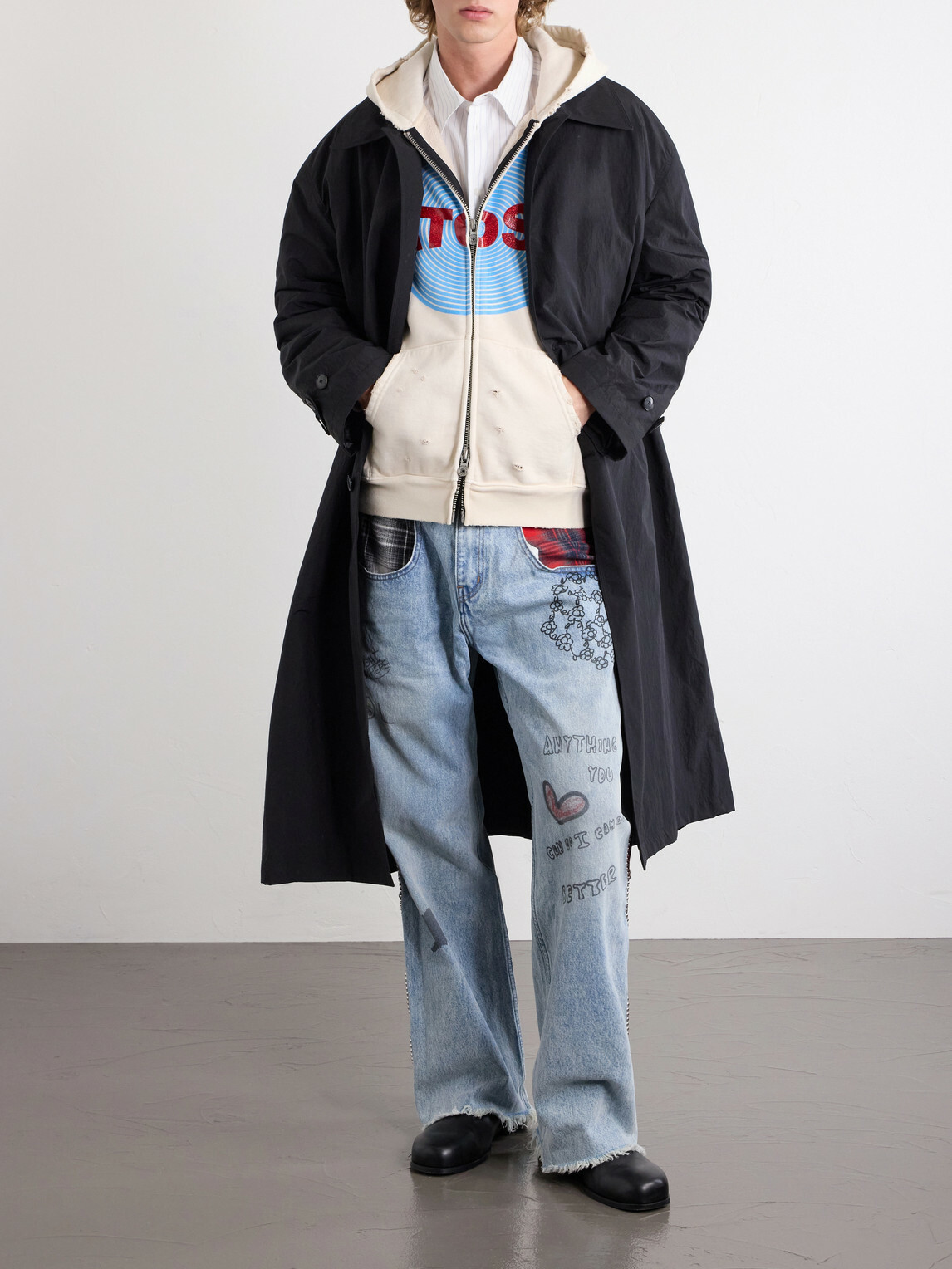 Satoshi Nakamoto - Nessa Wide-Leg Printed Embellished Jeans - Blue