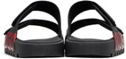 Hugo Black Double-Touch Closure Logo Sandals