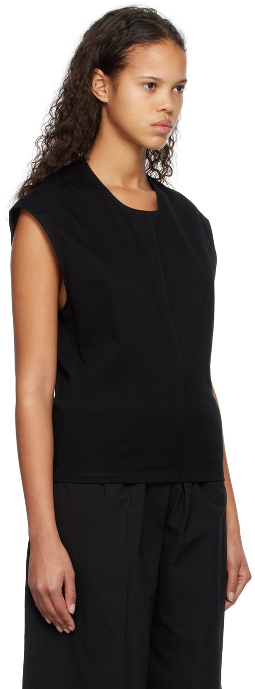 Subtle Le Nguyen Black Scoop Neck Tank Top