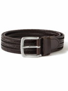 Mr P. - 3.5cm Woven Leather Belt - Brown