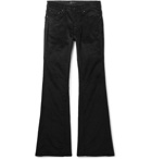 AMIRI - Stack Skinny-Fit Flared Cotton-Blend Velvet Trousers - Black