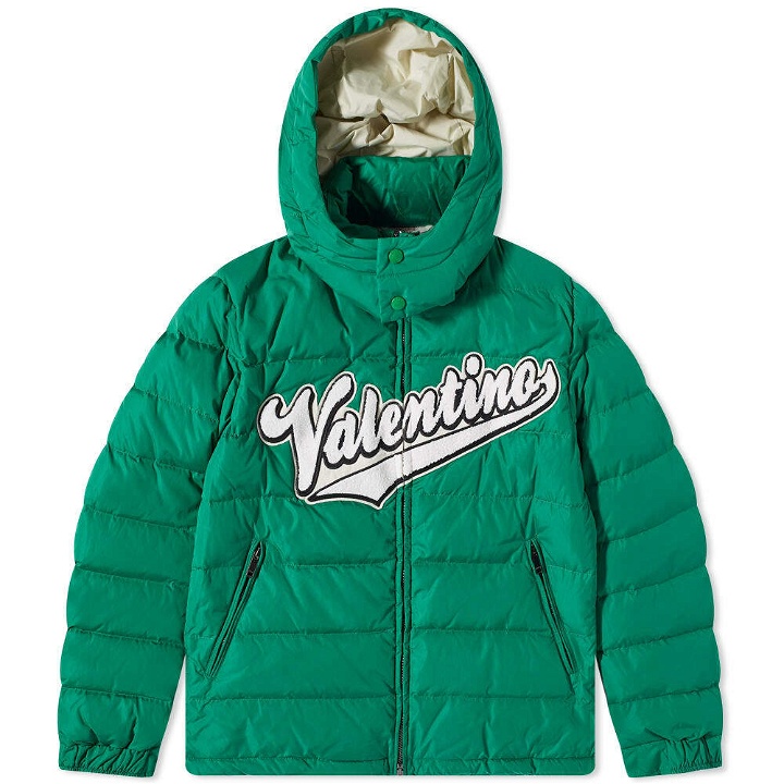 Photo: Valentino Applique Logo Down Jacket