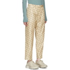 Gucci Tan All Over Logo Formal Trousers