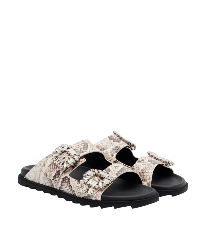 Photo: Roger Vivier Slidy Viv' snake-print leather sandals