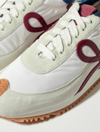 LOEWE - Flow Runner Leather-Trimmed Suede and Shell Sneakers - White
