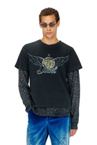 Diesel Cotton-hemp T-shirt with concert graphics - T-Shirts Mens in Black