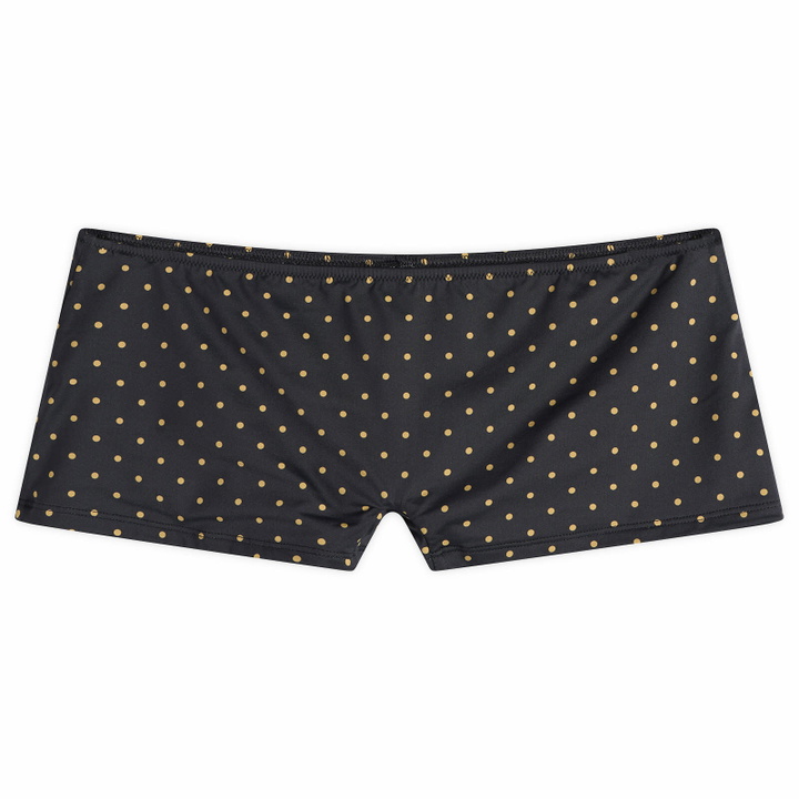 Photo: Fruity Booty Women's Celine Polka Swim Shortie in Black/Tan