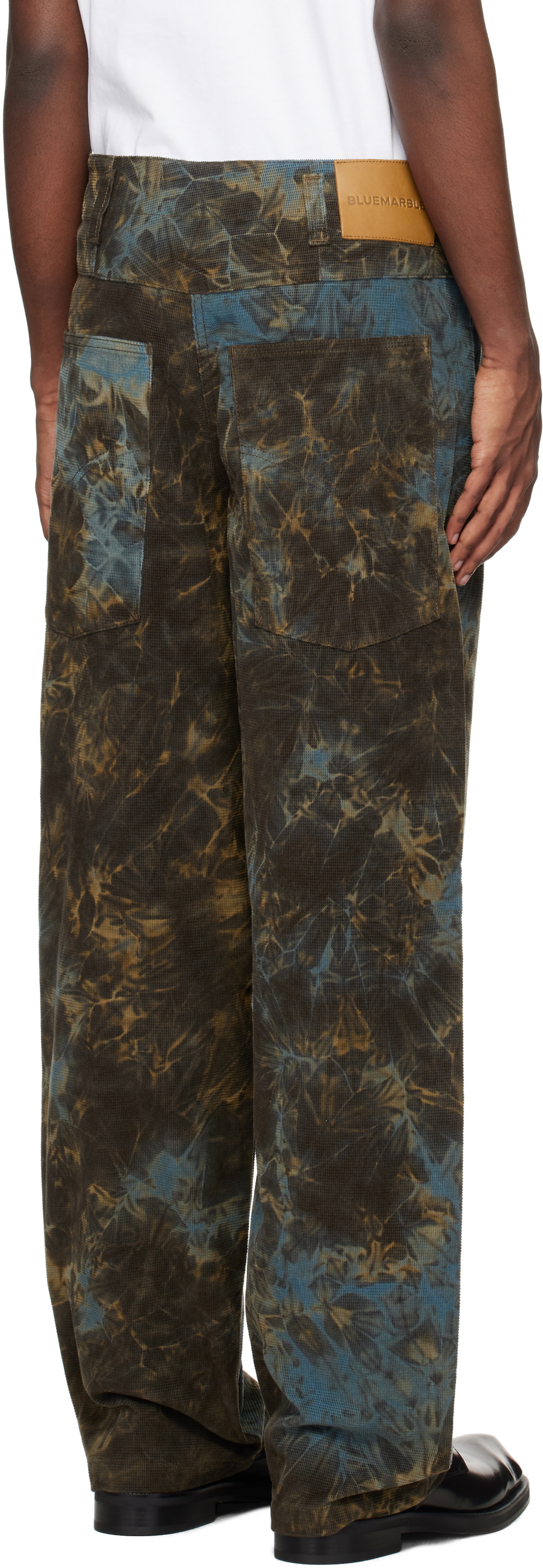 BLUEMARBLE Brown & Blue Nebula Tie-Dye Corduroy Trousers