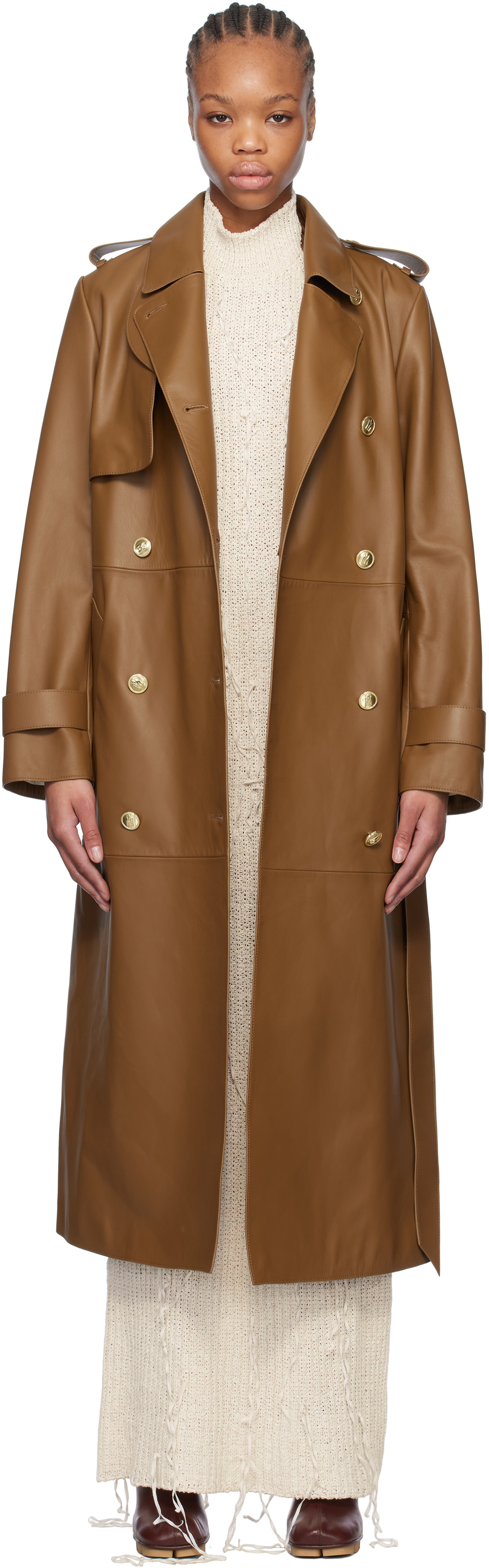 MACKAGE Tan Gael-V Leather Coat