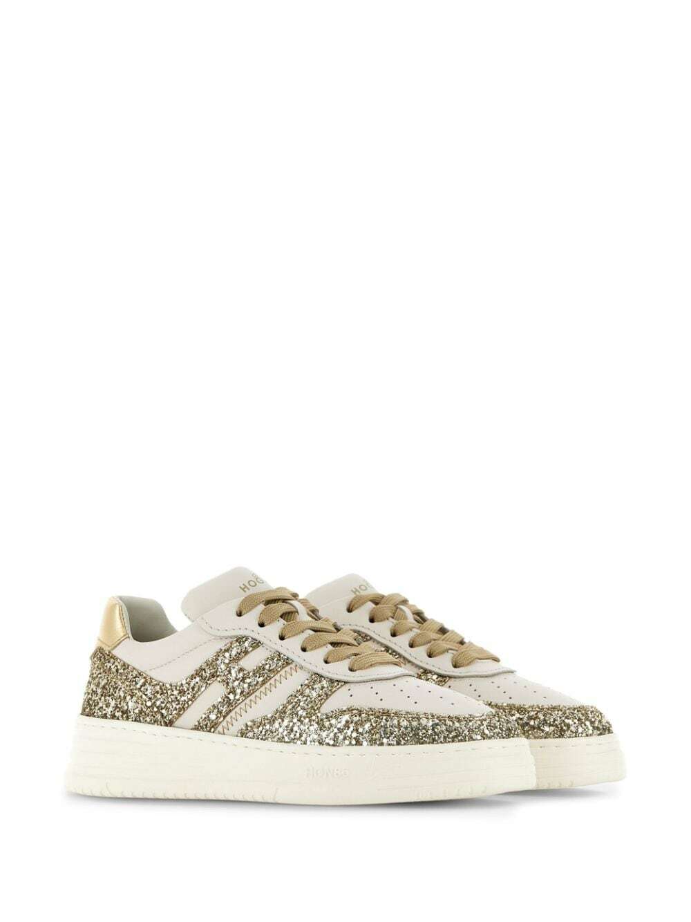 HOGAN - H630 Leather And Glitter Sneakers Hogan