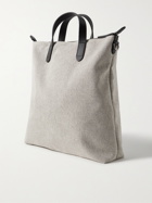 MISMO - Leather-Trimmed Cotton-Canvas Tote Bag