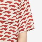 Rhude Men's Dolce Vita Silk Shirt in Red/Cream