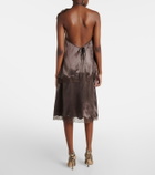 Magda Butrym Lace-trimmed silk satin slip skirt