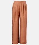 Asceno Isola pleated silk twill wide-leg pants