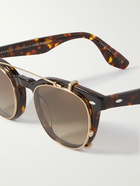 Brunello Cucinelli - Jep Convertible D-Frame Tortoiseshell Acetate and Gold-Tone Optical Glasses