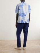 Frescobol Carioca - Roberto Camp-Collar Printed Linen Shirt - Blue