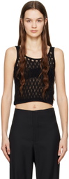 WYNN HAMLYN Black Semi-Sheer Tank Top