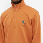 Paul Smith Men's New Zebra Half Zip Sweat in Orange