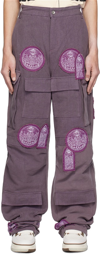 Photo: Who Decides War Purple Patch Cargo Pants