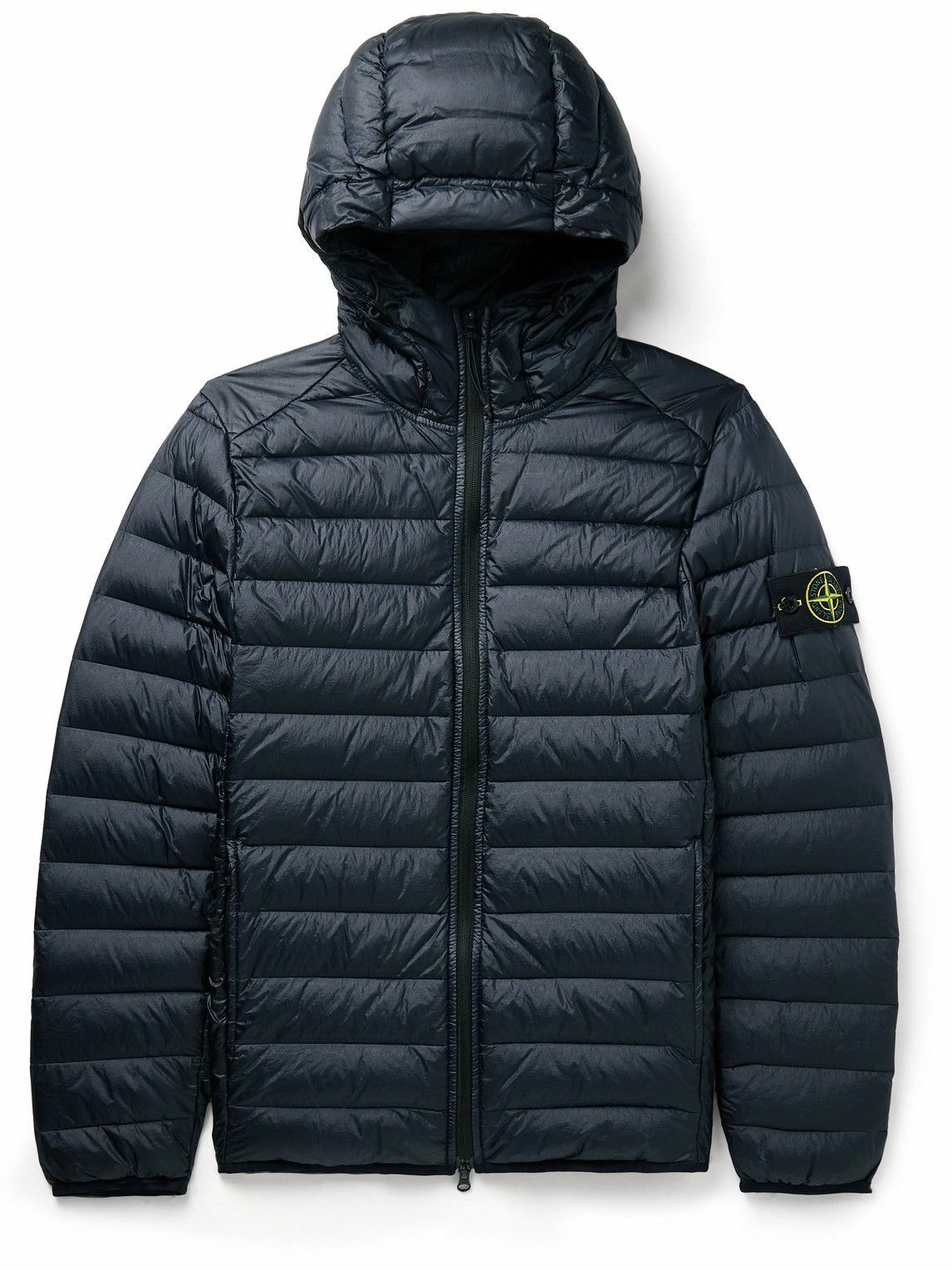 Stone Island - Logo-Appliquéd Quilted Shell Hooded Down Jacket - Blue ...