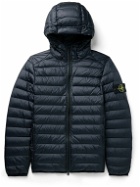 Stone Island - Logo-Appliquéd Quilted Shell Hooded Down Jacket - Blue