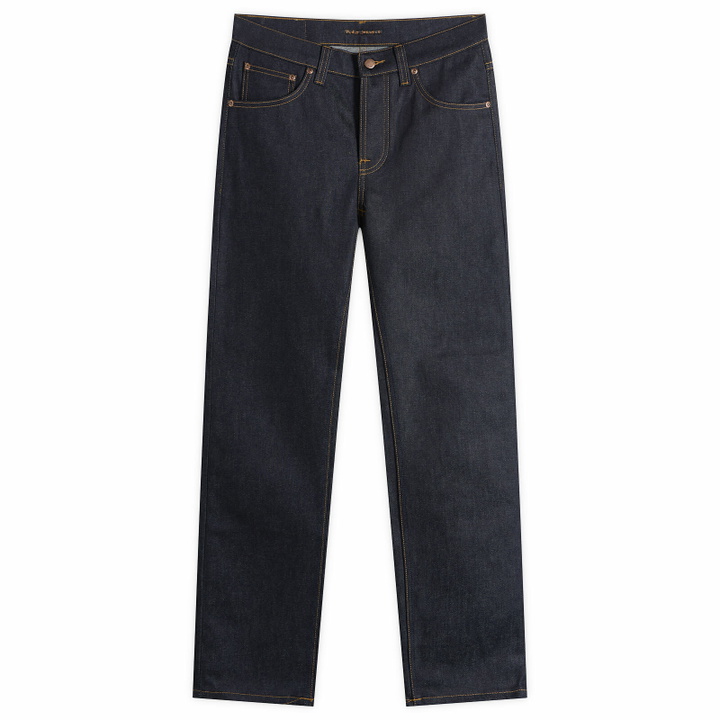 Photo: Nudie Jeans Co Men's Solid Ollie Straight Leg Jeans in Dry Abyss