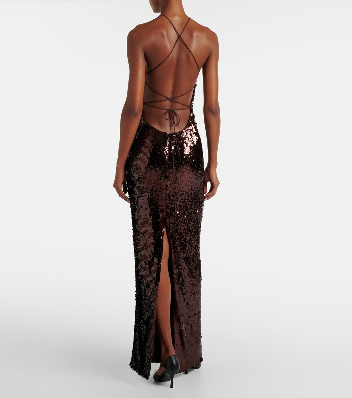 Magda Butrym Floral-appliqué sequined gown