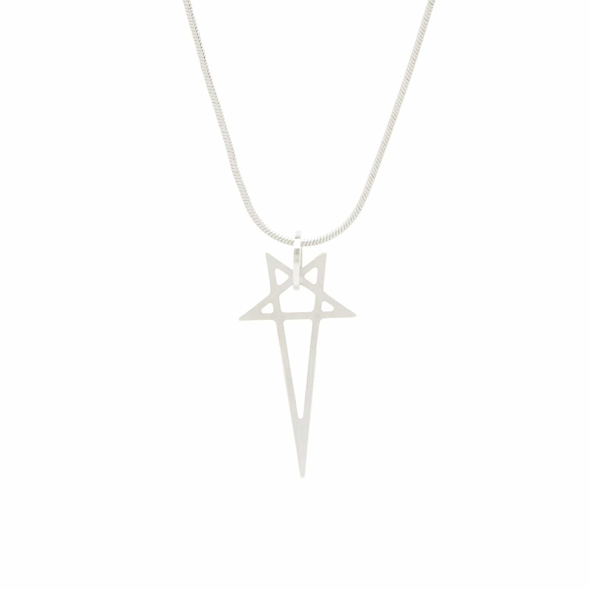 Rick Owens Women's Pentagram Charm Necklace in Palladio Rick Owens