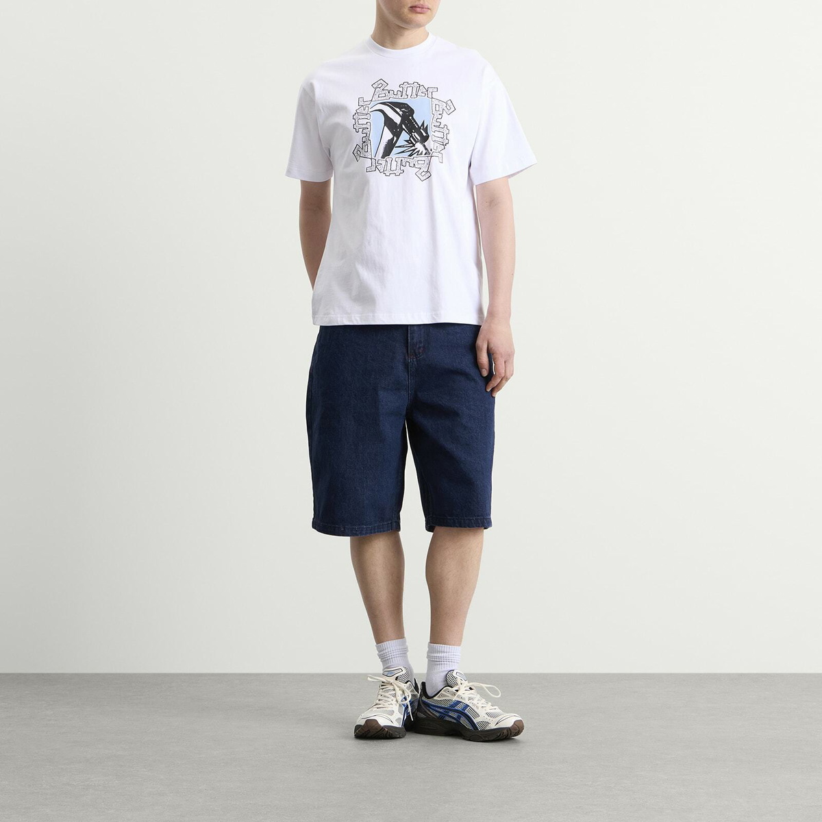 Butter Goods Men's Drummer Baggy Denim Shorts in Raw Dark Indigo