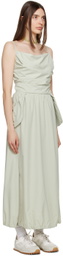 OPEN YY Green Gathered Midi Dress