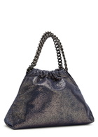 Stella Mccartney Falabella Mini Drawstring Metallic Faux Suede Tote bag - Navy - One Size