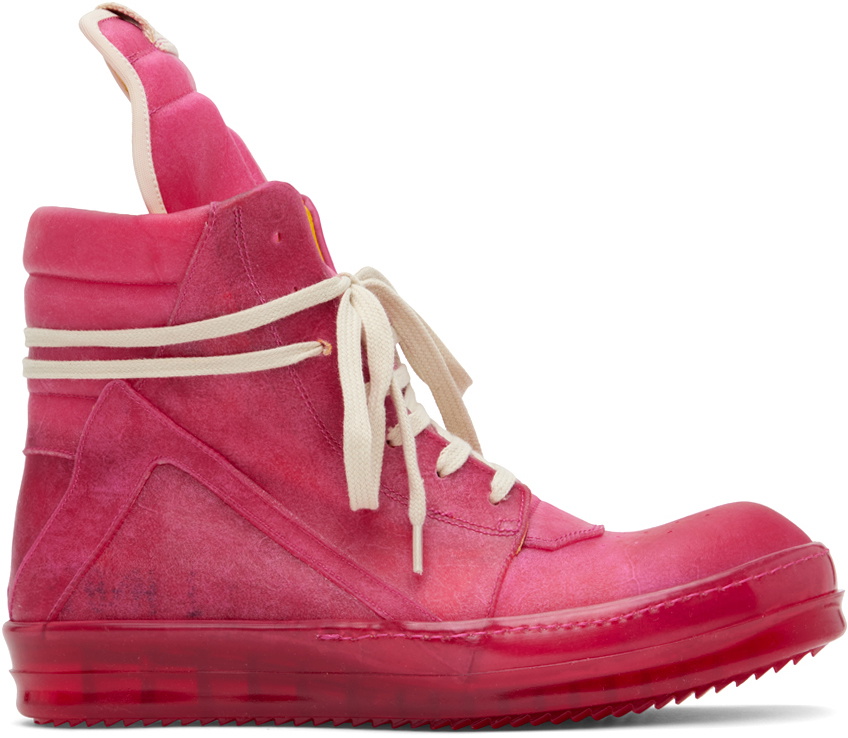 【関税込み】Rick Owens ピンク Geobasket スニーカー Rick Owens Pink & Off-White Geobasket Sneakers Rick Owens