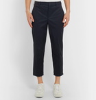 Neil Barrett - Midnight-Blue Tapered Cropped Cotton-Blend Trousers - Navy