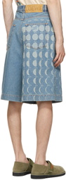 Loewe Blue Paula's Ibiza Denim Moon Calendar Shorts