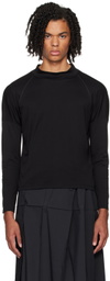 132 5. ISSEY MIYAKE Black Mock Neck Long Sleeve T-Shirt